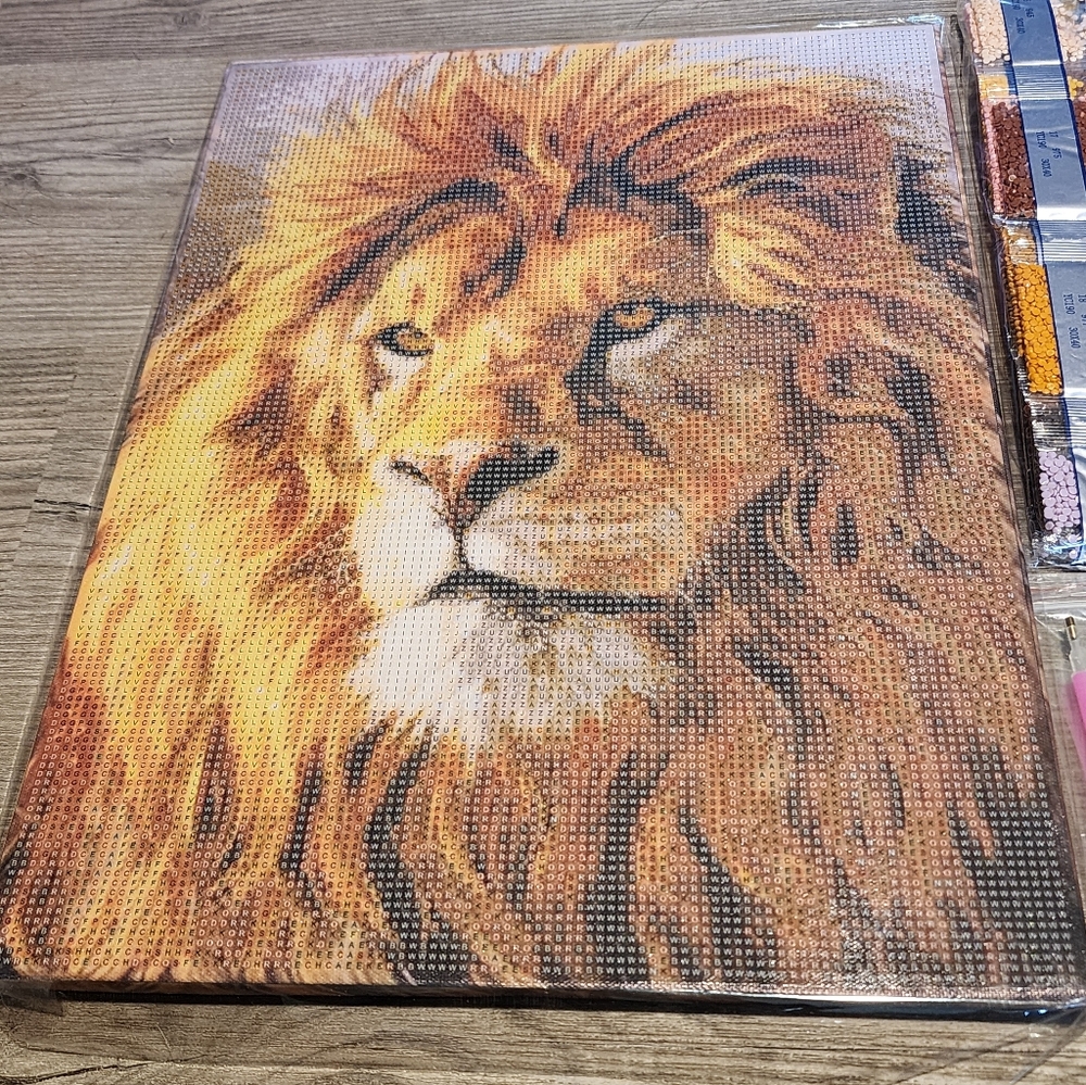Lion Diamond Painting Kit Three‎ Dimensional 11 x 15 Adult Kids New